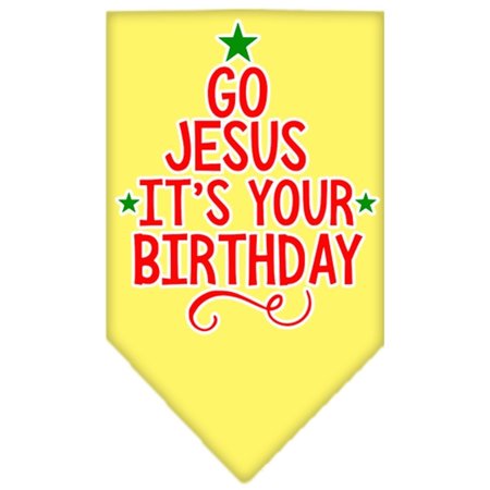 MIRAGE PET PRODUCTS Go Jesus Screen Print BandanaYellow Small 66-175 SMYW